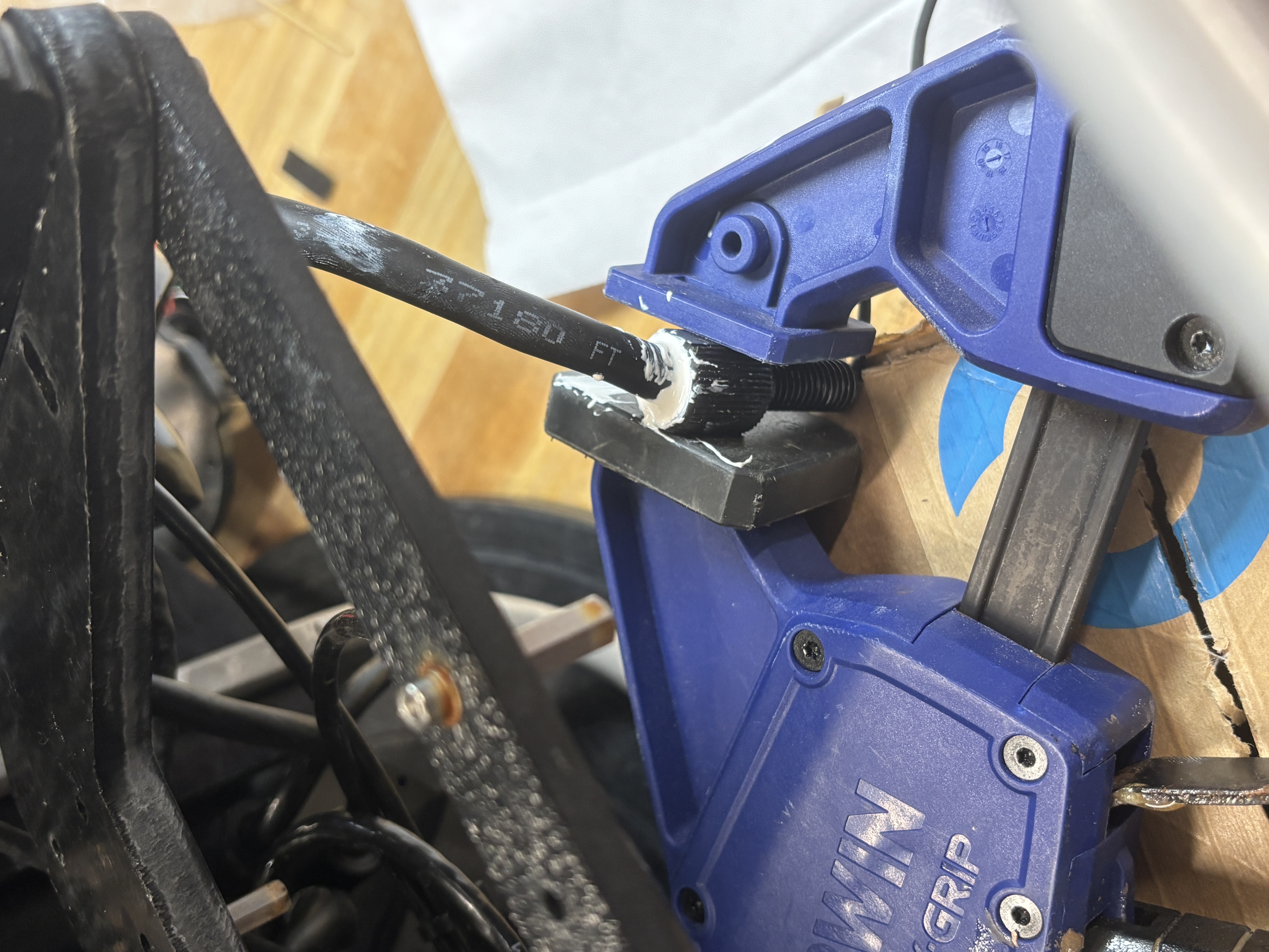 Letting the epoxy cure.