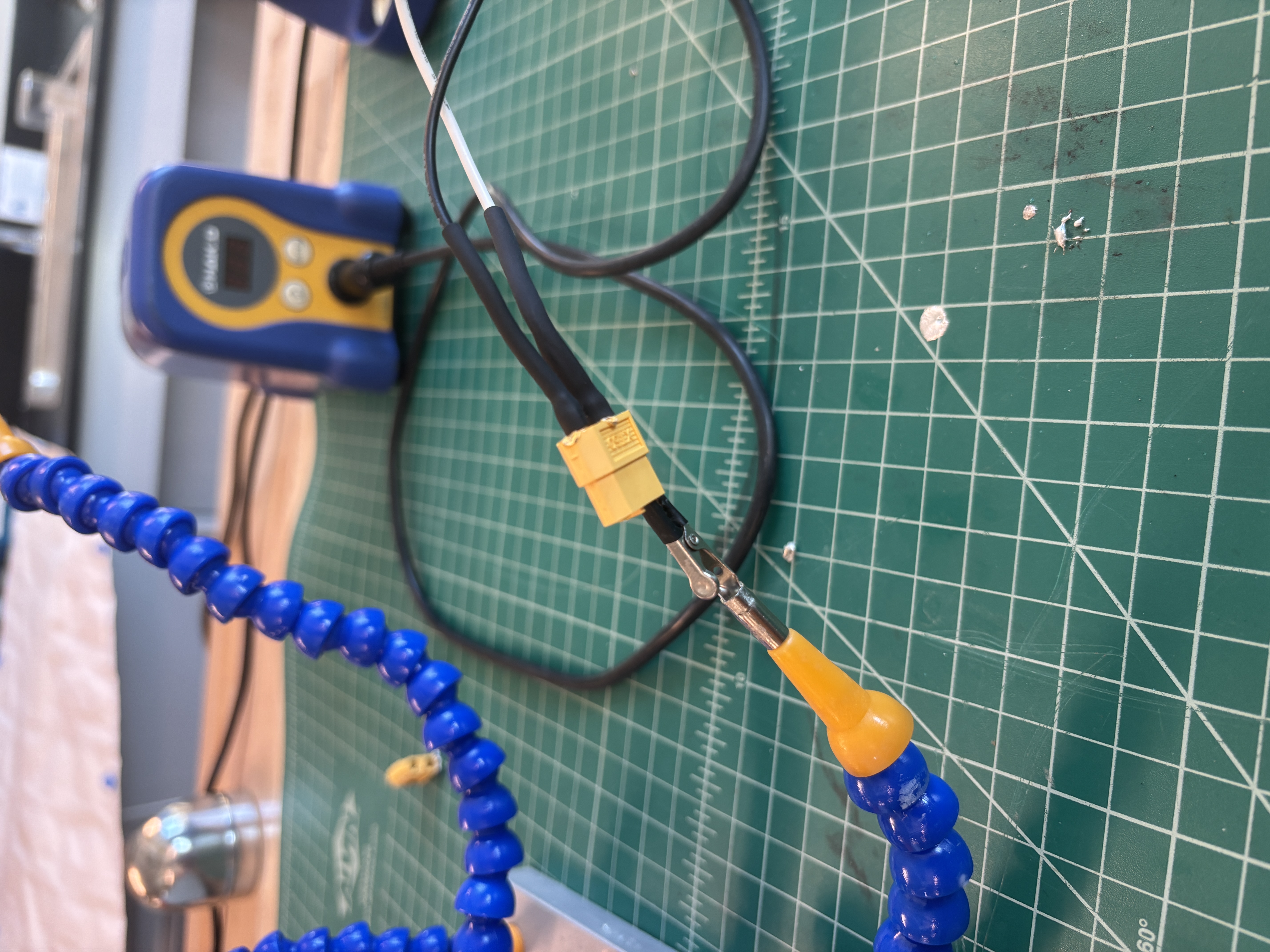 XT60 connector soldered onto new wire.